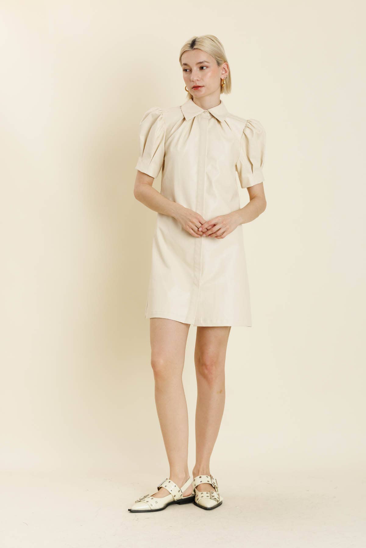 VEGAN LEATHER MINI DRESS