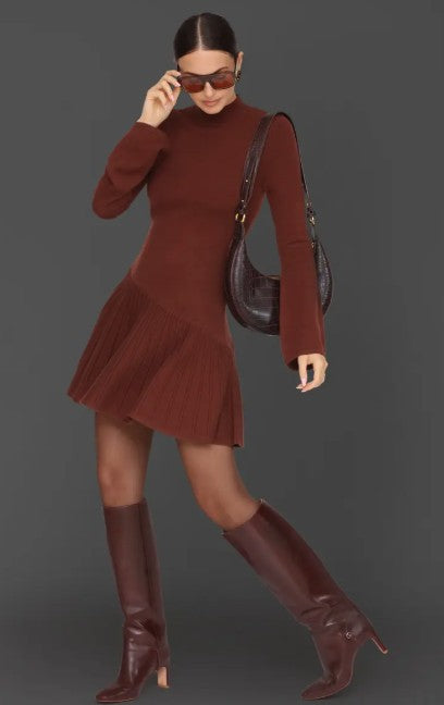 Asymmetric Hem Mini Sweater Dress
