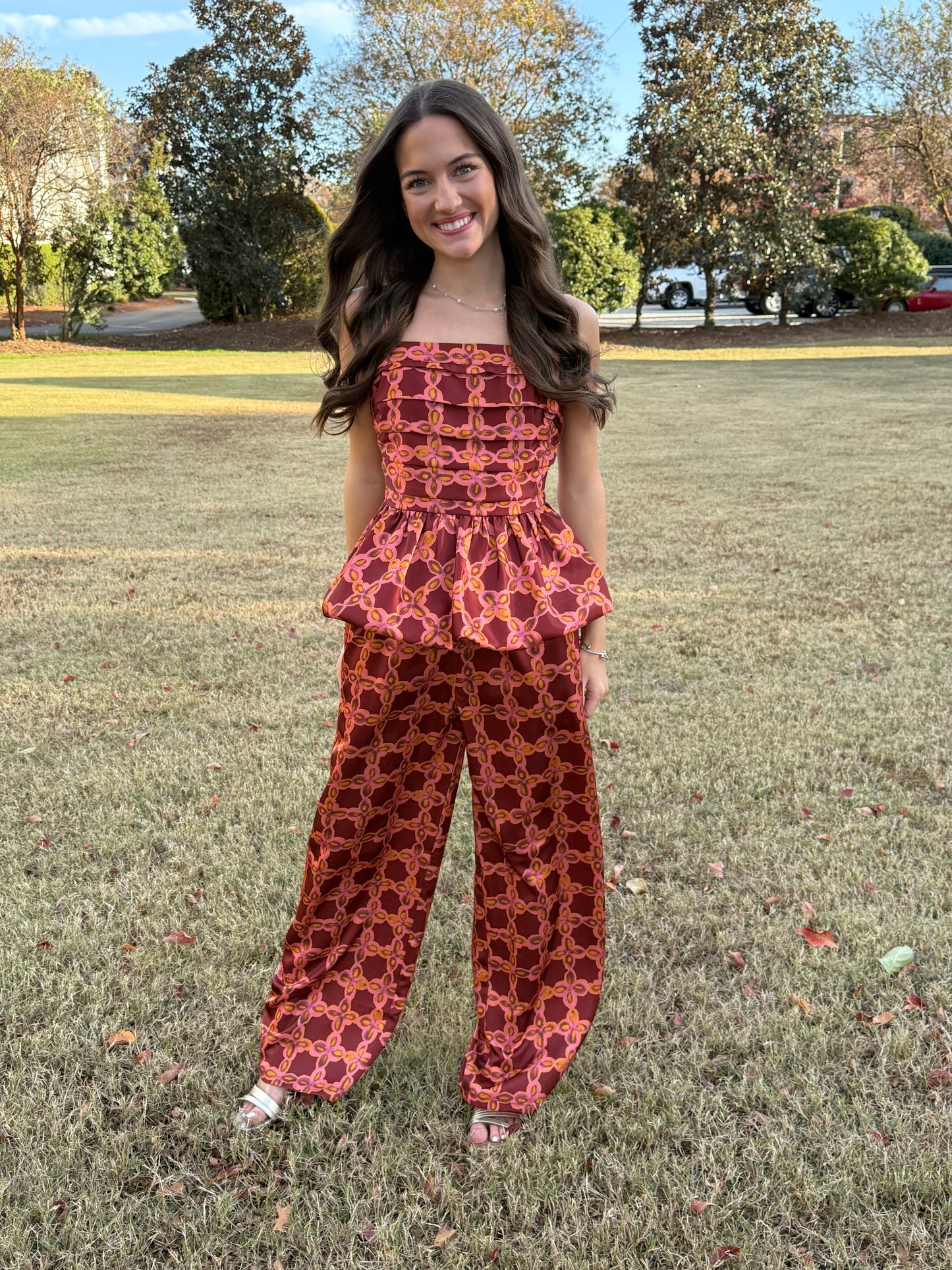 Chainlink Printed Satin Pant