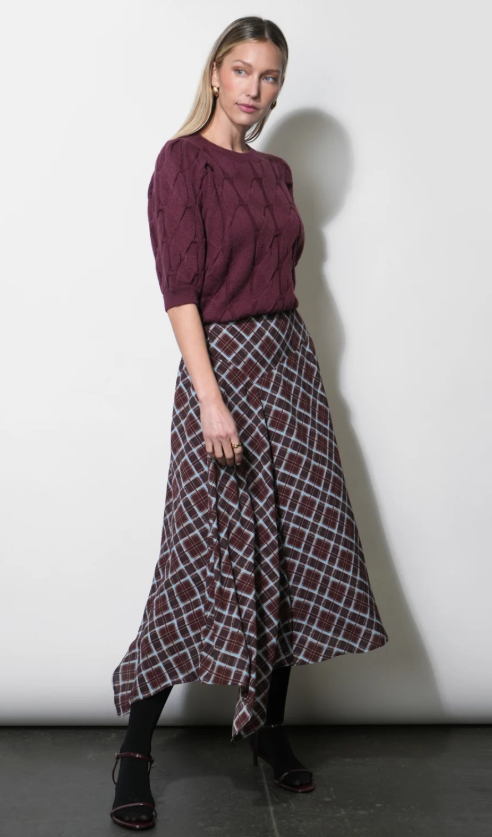 Rhodes Asymmetric Midi Skirt