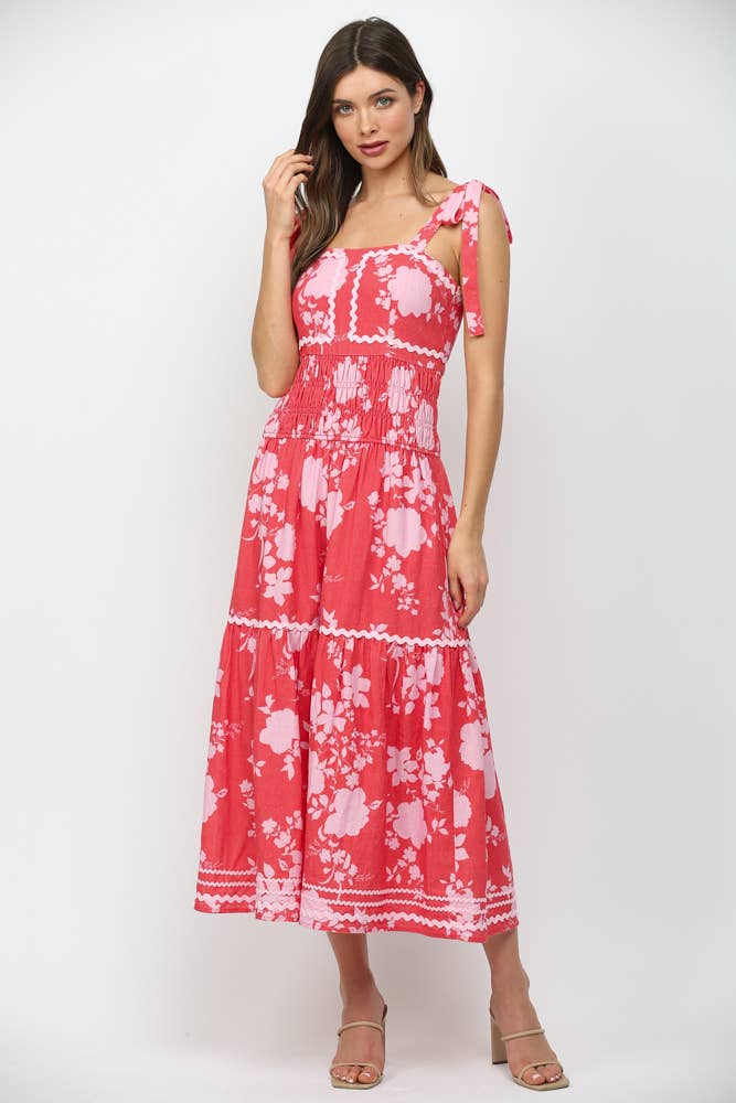 Red Floral Maxi Dress