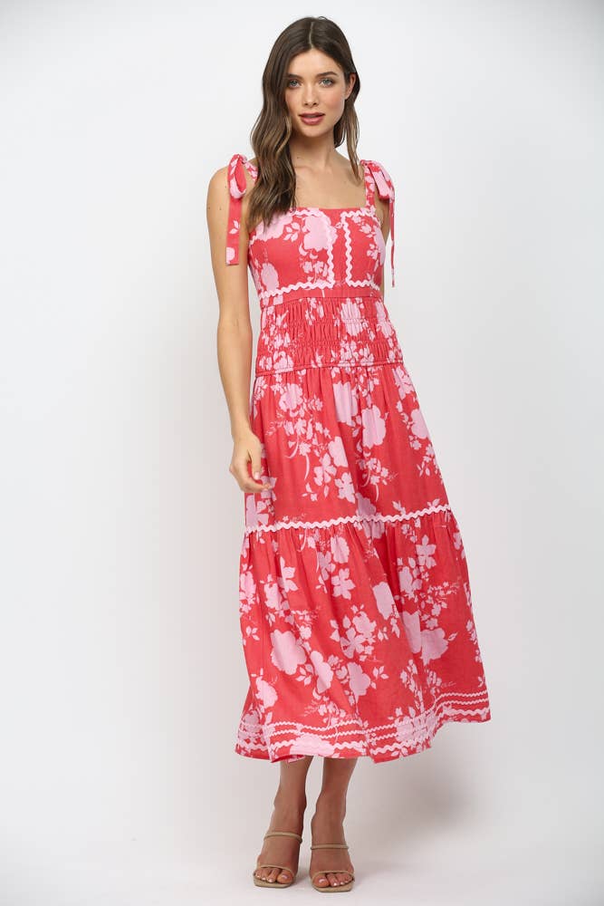 Red Floral Maxi Dress