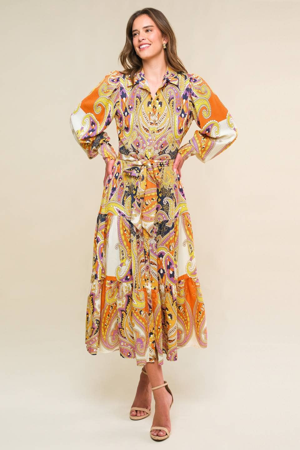 Colorful Paisley Midi Dress