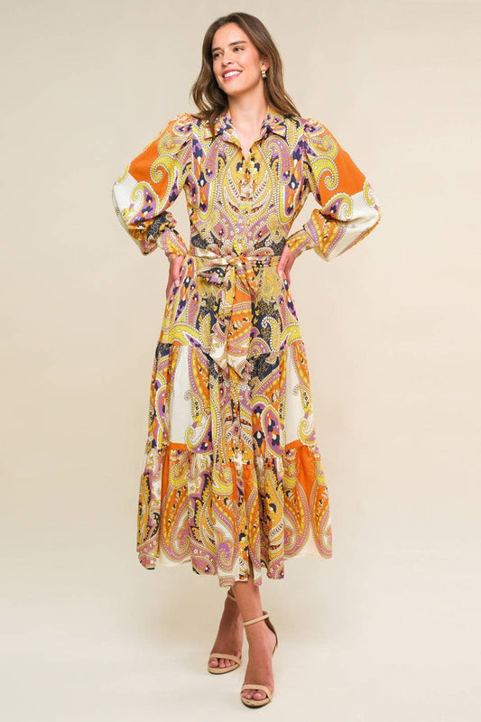 Colorful Paisley Midi Dress