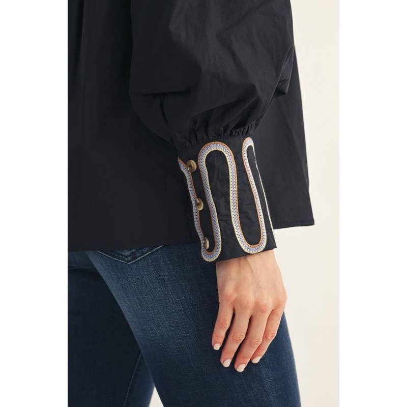 Embroidery Accent Shirt