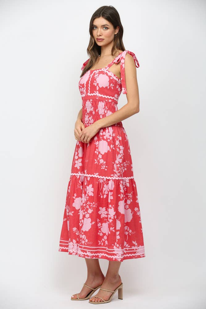 Red Floral Maxi Dress