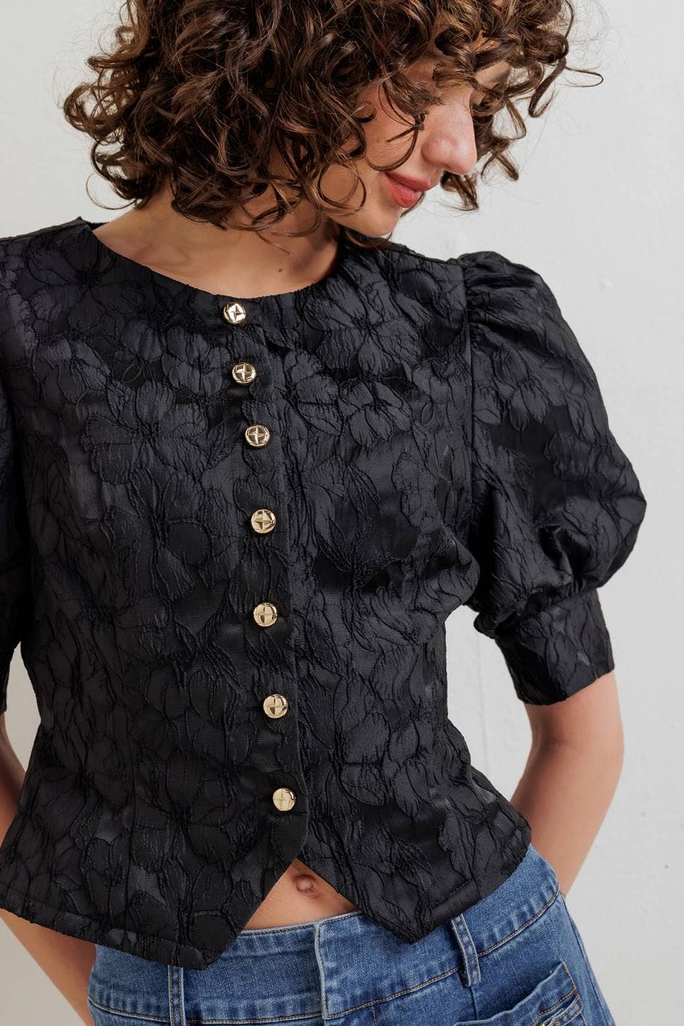 Jacquard Woven Top