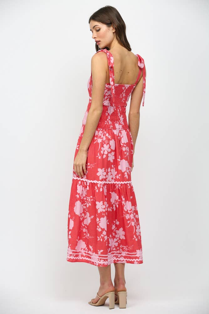 Red Floral Maxi Dress