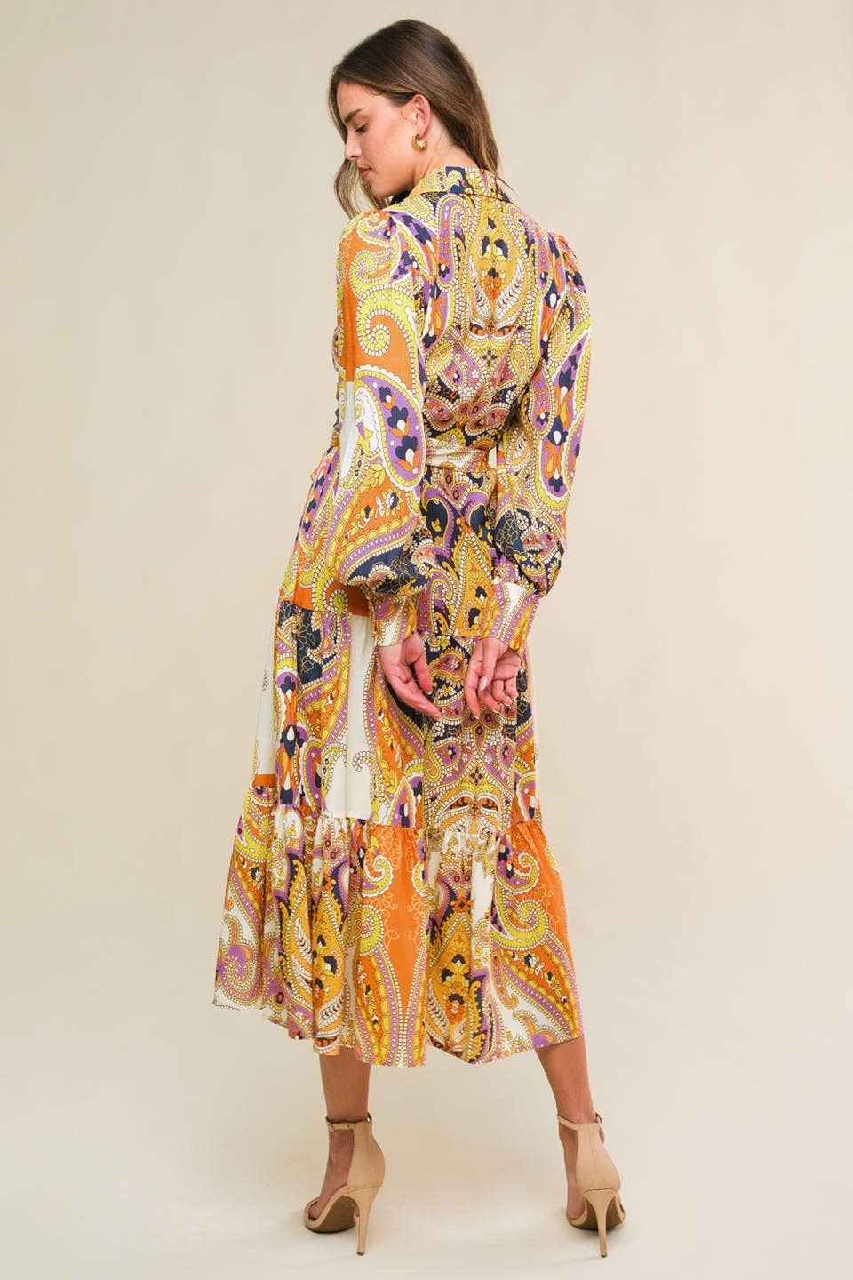 Colorful Paisley Midi Dress