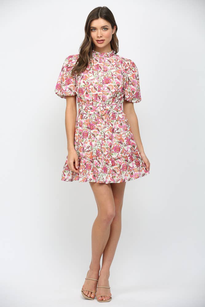 Floral Tiered Mini Dress