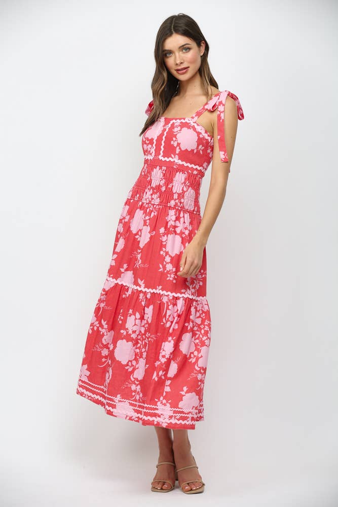 Red Floral Maxi Dress