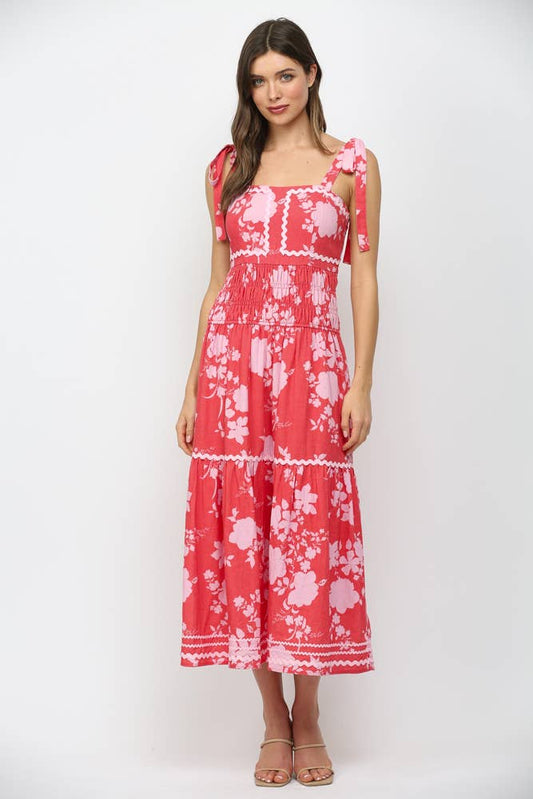 Red Floral Maxi Dress
