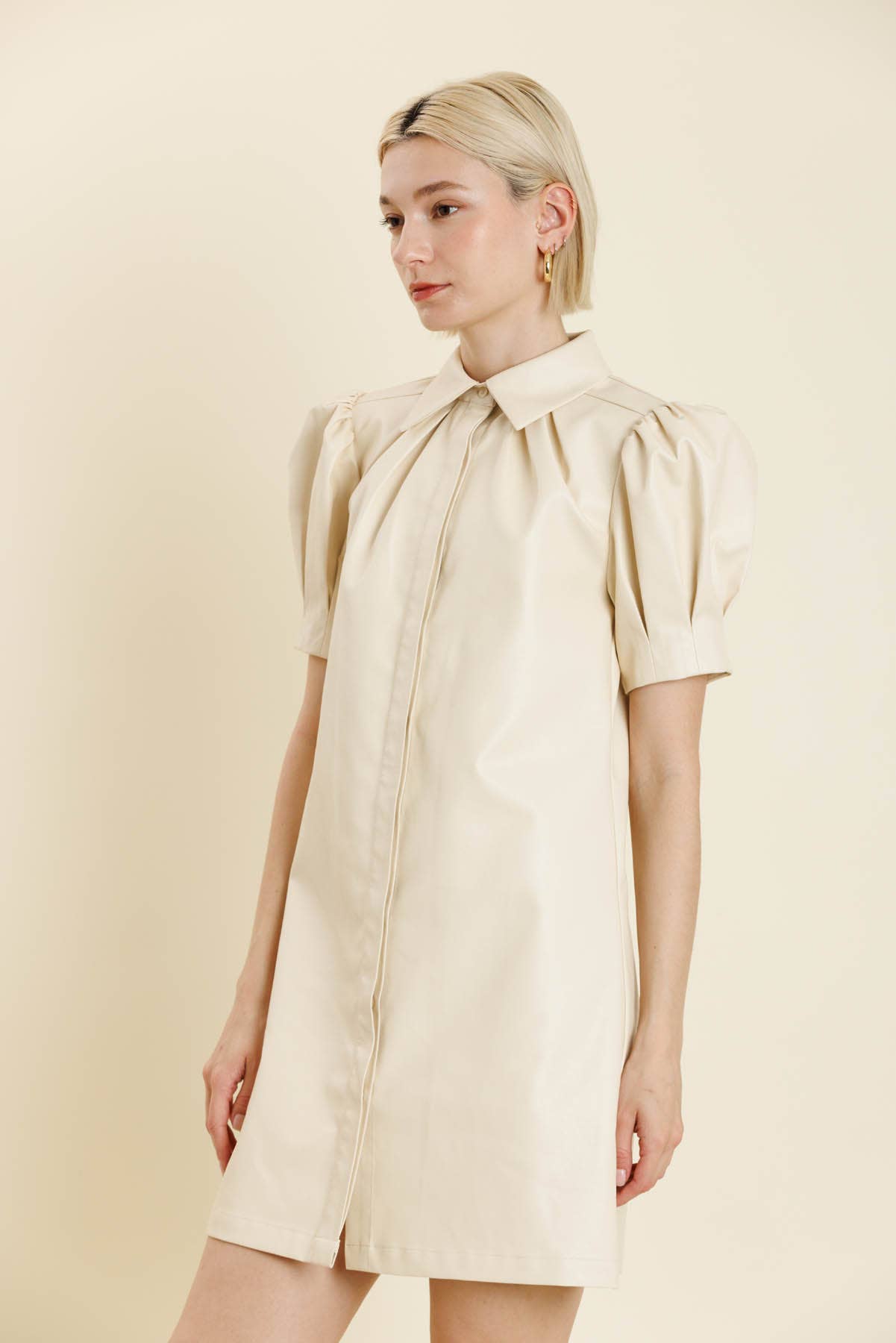 VEGAN LEATHER MINI DRESS