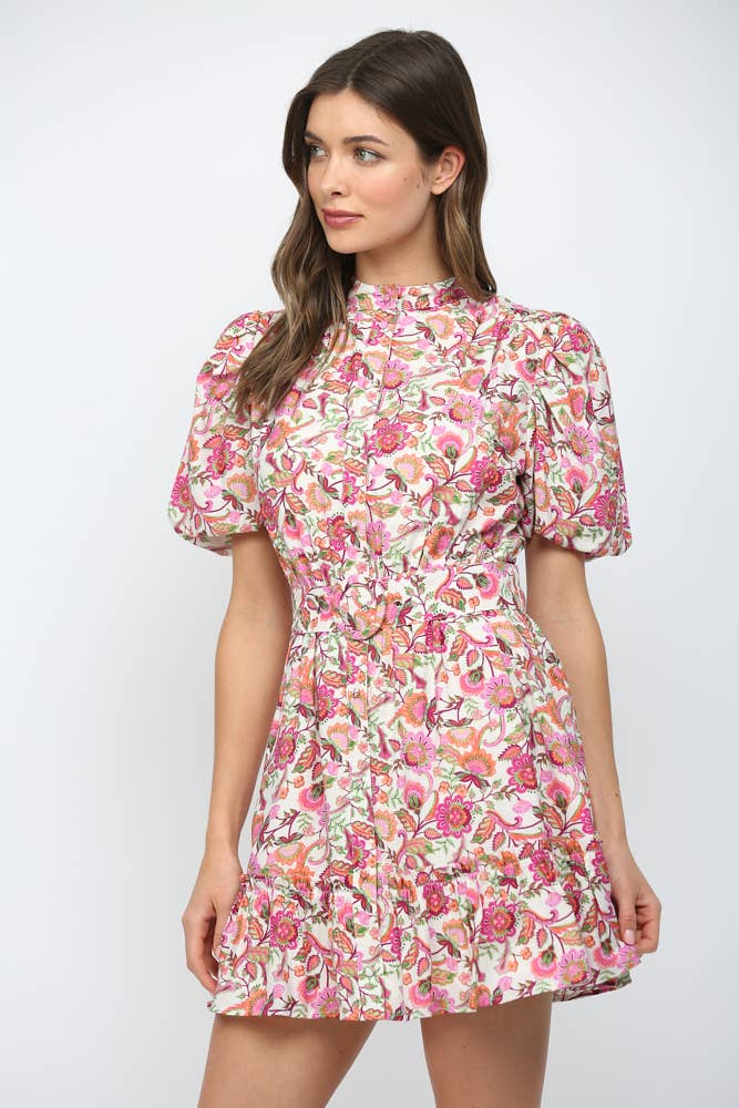 Floral Tiered Mini Dress