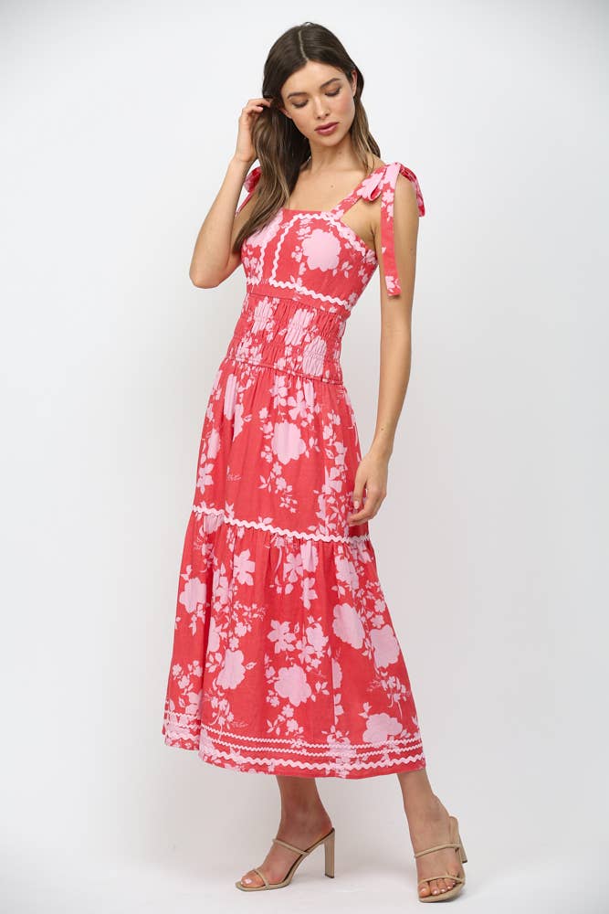 Red Floral Maxi Dress