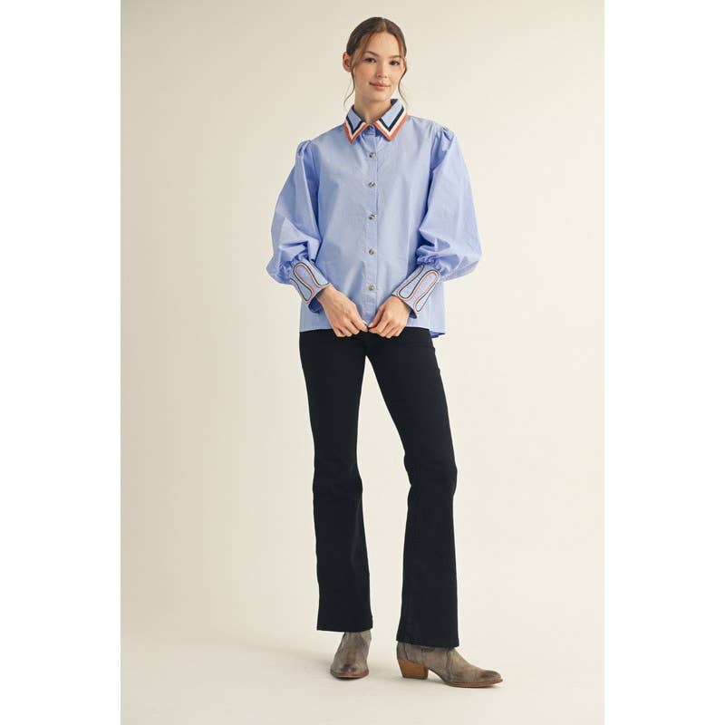 Embroidery Accent Shirt