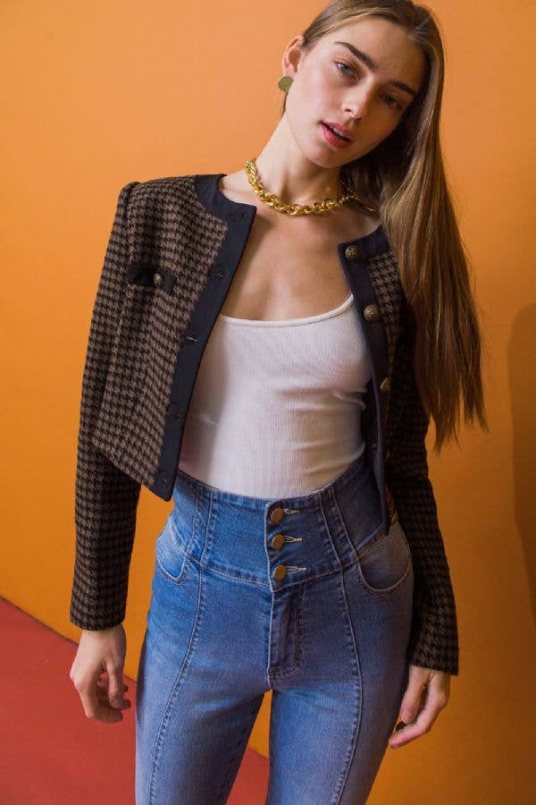 Fitted Woolen Bolero Jacket