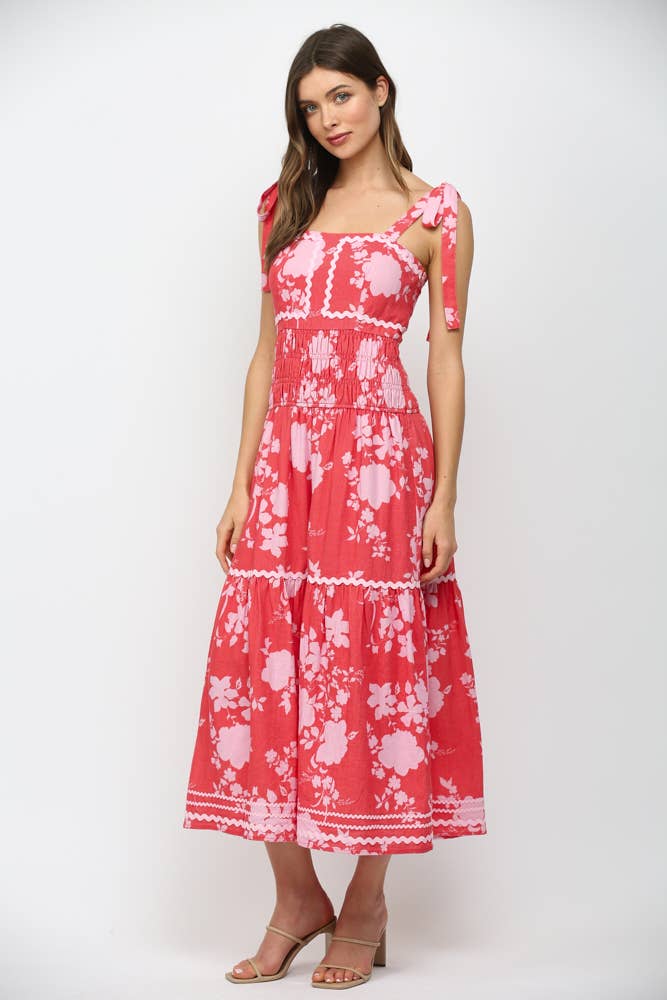 Red Floral Maxi Dress