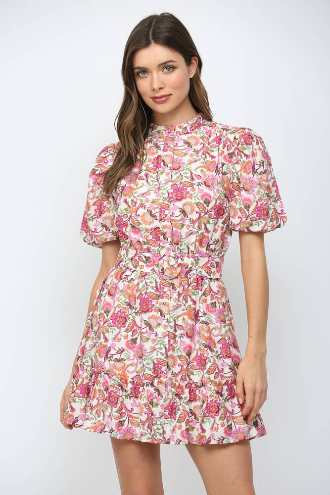 Floral Tiered Mini Dress