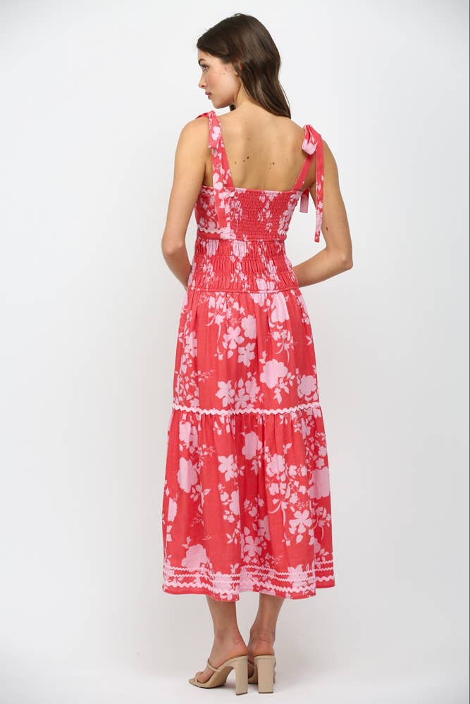 Red Floral Maxi Dress