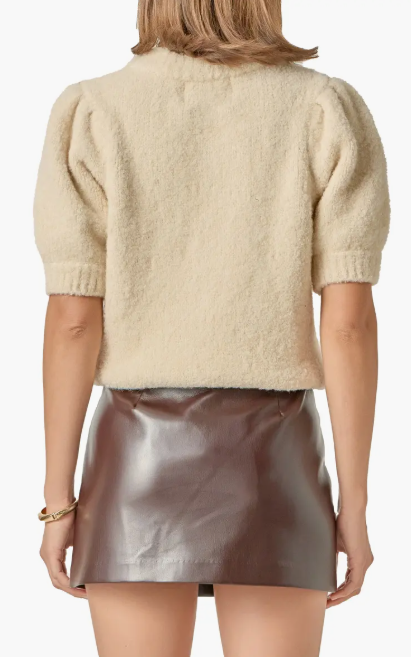 Boucle Puff Sleeve Knit Top