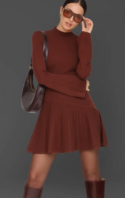 Asymmetric Hem Mini Sweater Dress