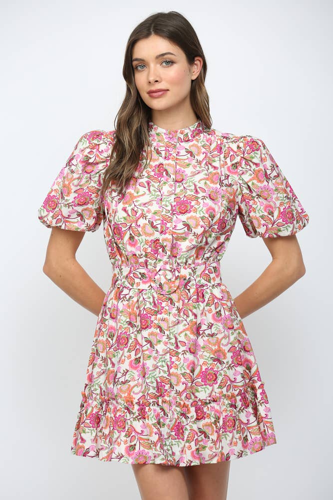 Floral Tiered Mini Dress