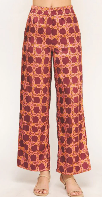Chainlink Printed Satin Pant