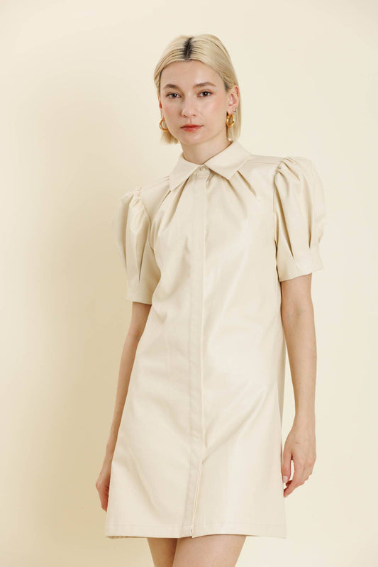 VEGAN LEATHER MINI DRESS