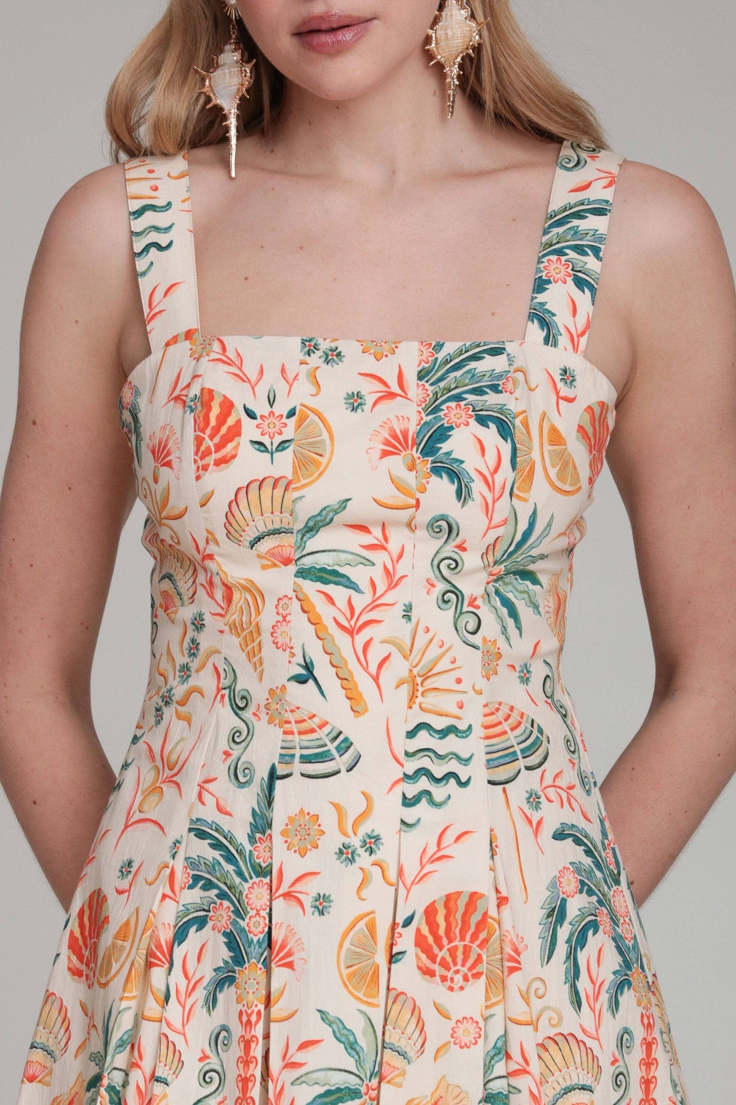 Tropical Palm Dress Pink