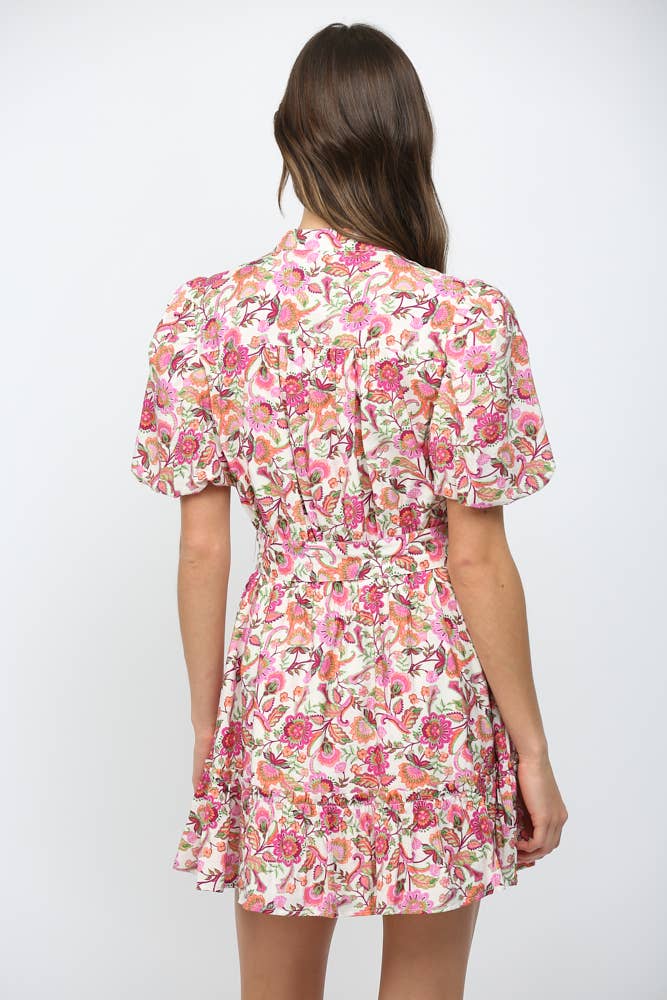 Floral Tiered Mini Dress