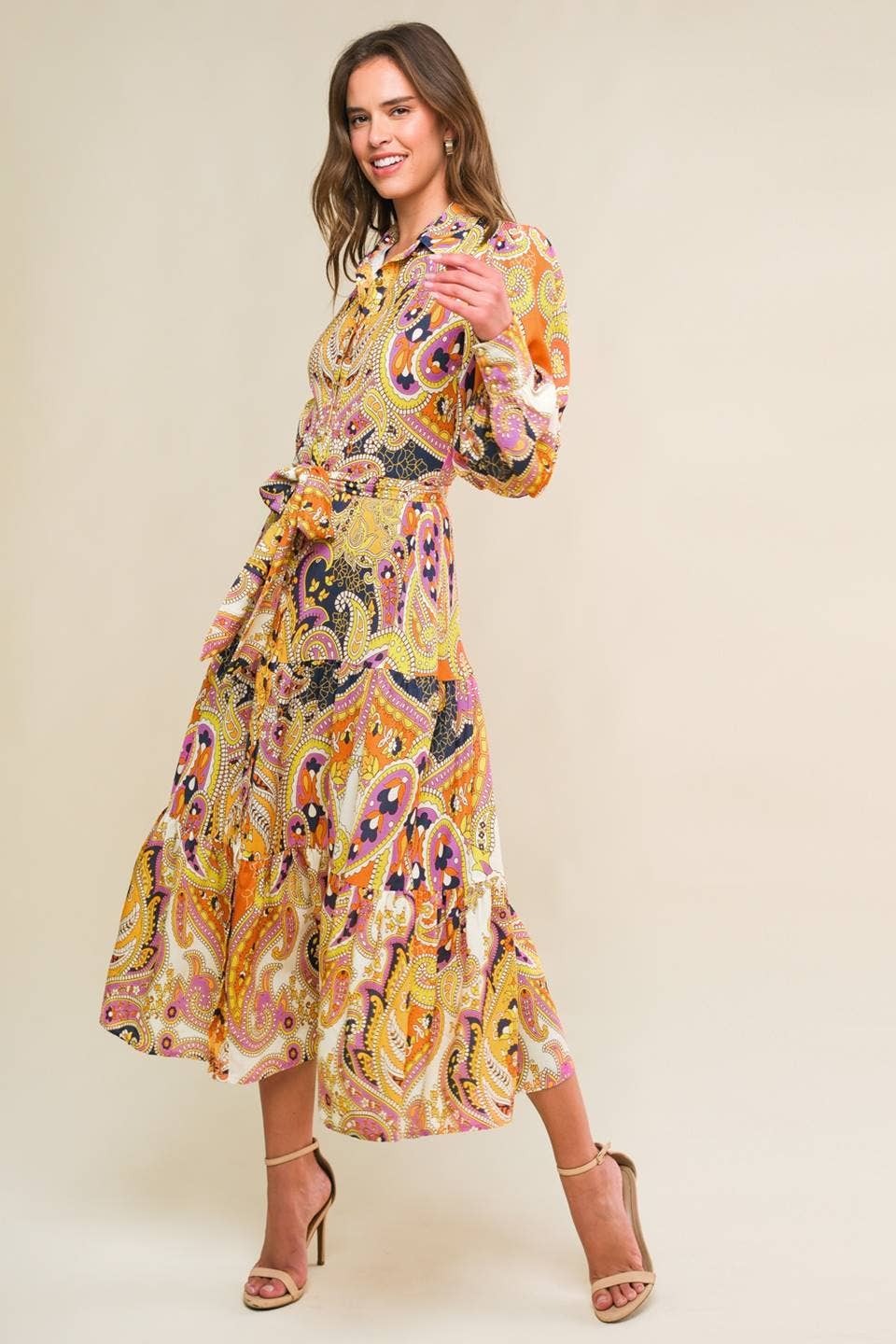 Colorful Paisley Midi Dress