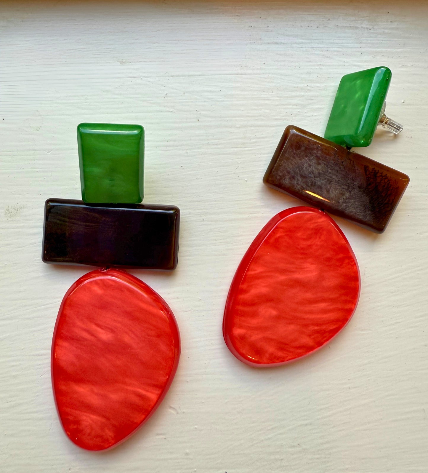 Colorblock Acrylic Earrings